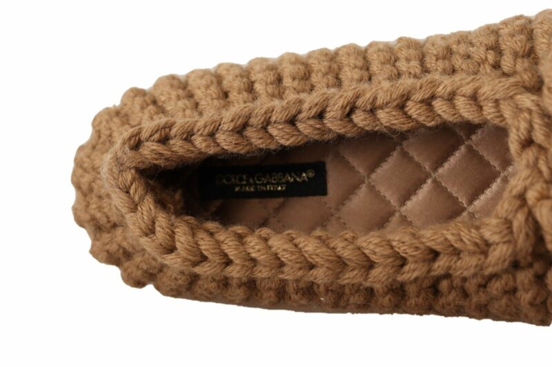 Dolce & Gabbana Elegant Wool Knit Ballerina Flats in Brown - Image 7