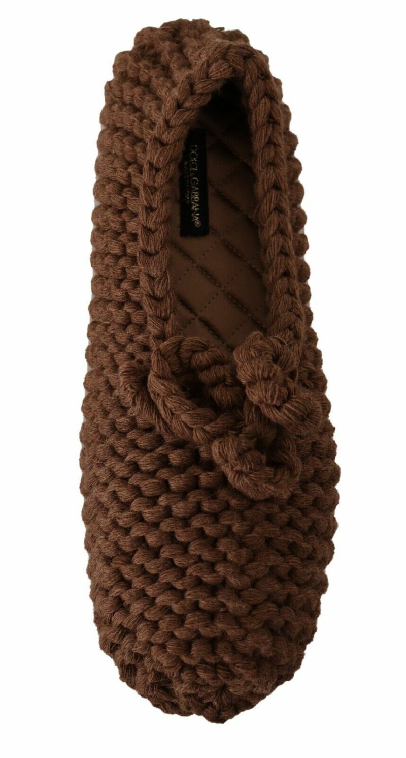 Dolce & Gabbana Elegant Wool Knit Ballerina Flats - Image 6