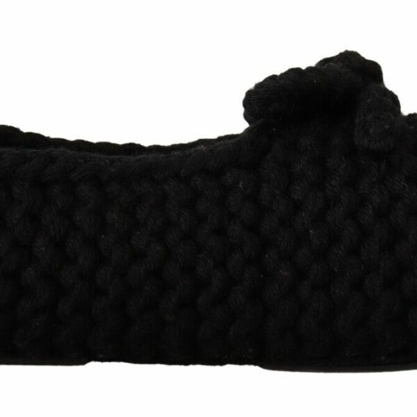 Dolce & Gabbana Elegant Black Wool Knit Ballet Flats