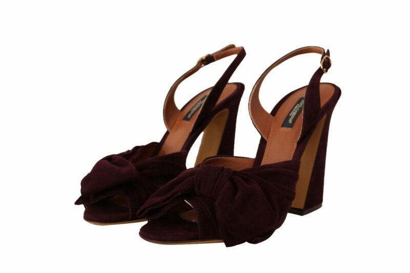 Dolce & Gabbana Elegant Purple Suede Heels Sandals - Image 2
