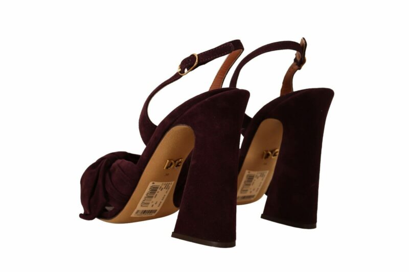Dolce & Gabbana Elegant Purple Suede Heels Sandals - Image 3