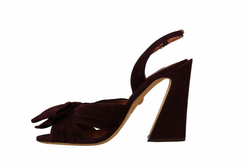 Dolce & Gabbana Elegant Purple Suede Heels Sandals - Image 4