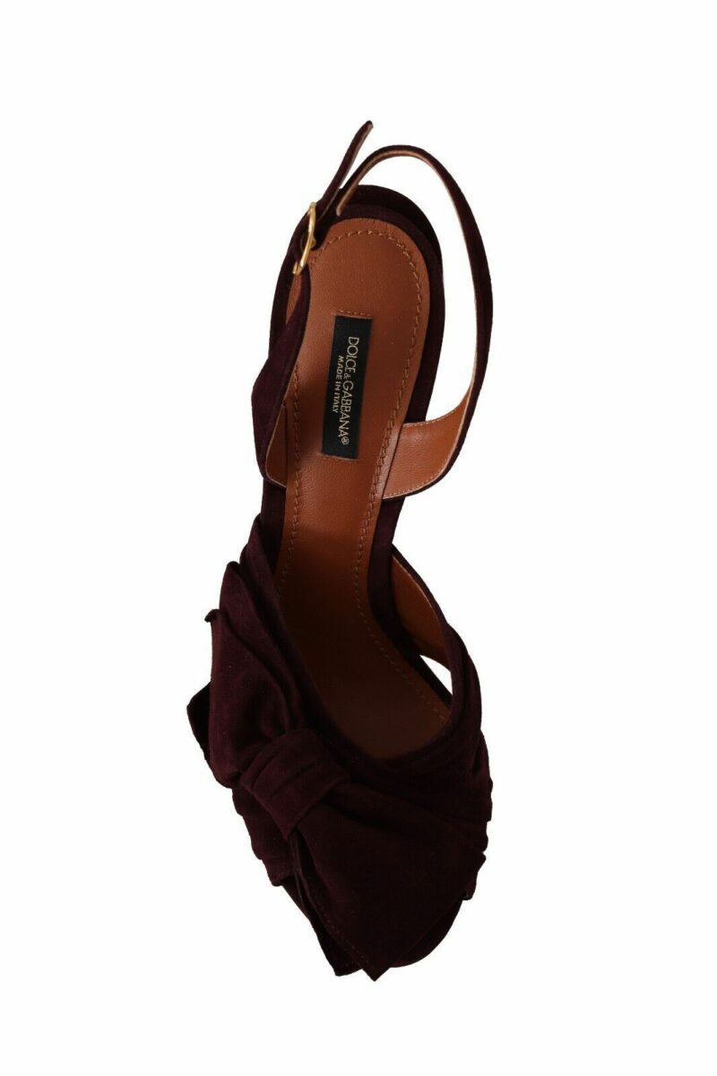 Dolce & Gabbana Elegant Purple Suede Heels Sandals - Image 6