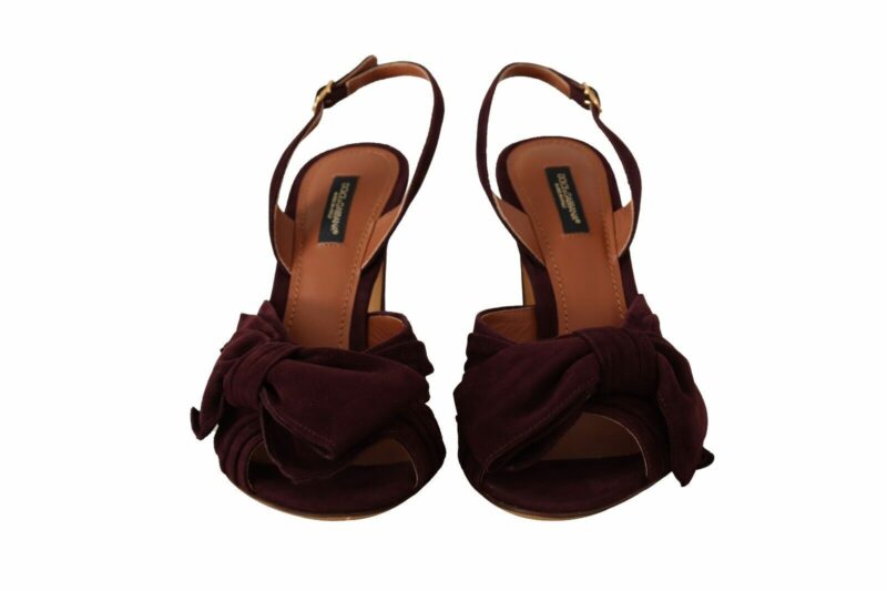 Dolce & Gabbana Elegant Purple Suede Heels Sandals - Image 7