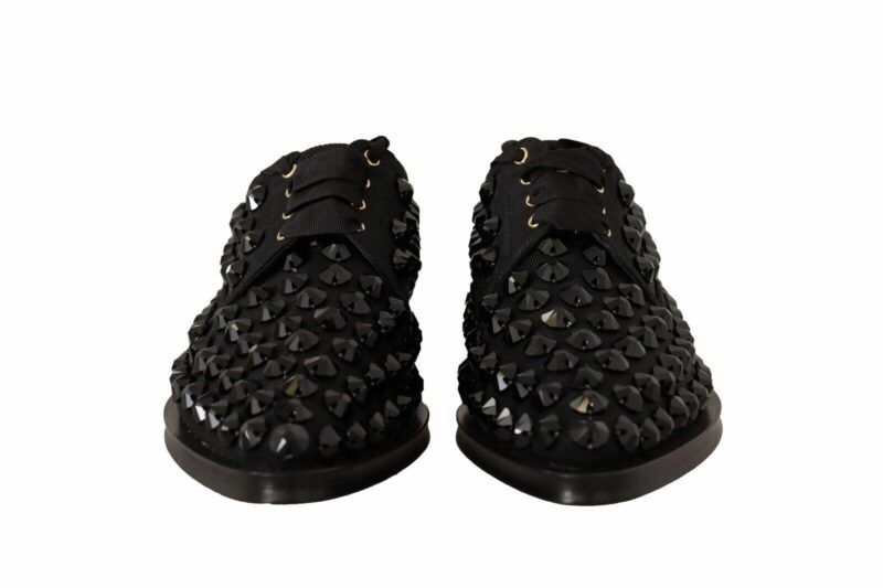 Dolce & Gabbana Elegant Gros Grain Lace-Up Jeweled Flats - Image 2