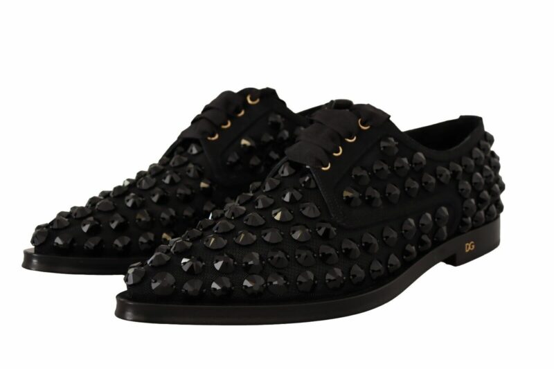 Dolce & Gabbana Elegant Gros Grain Lace-Up Jeweled Flats - Image 3