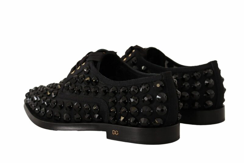 Dolce & Gabbana Elegant Gros Grain Lace-Up Jeweled Flats - Image 4