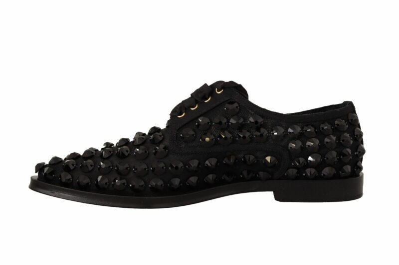 Dolce & Gabbana Elegant Gros Grain Lace-Up Jeweled Flats - Image 5