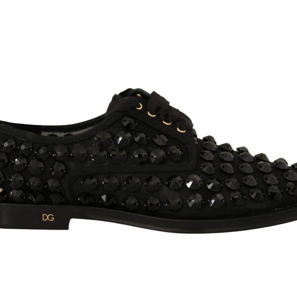 Dolce & Gabbana Elegant Gros Grain Lace-Up Jeweled Flats