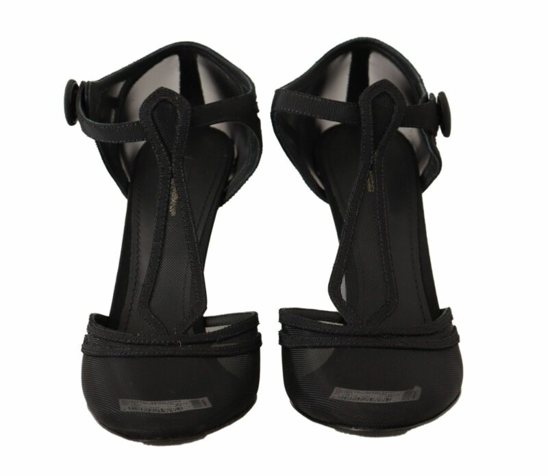 Dolce & Gabbana Elegant Mesh T-Strap Stiletto Pumps - Image 2