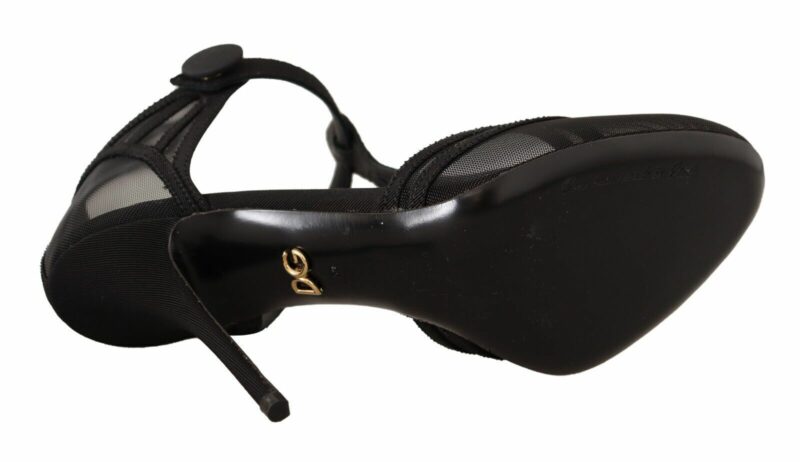 Dolce & Gabbana Elegant Mesh T-Strap Stiletto Pumps - Image 6
