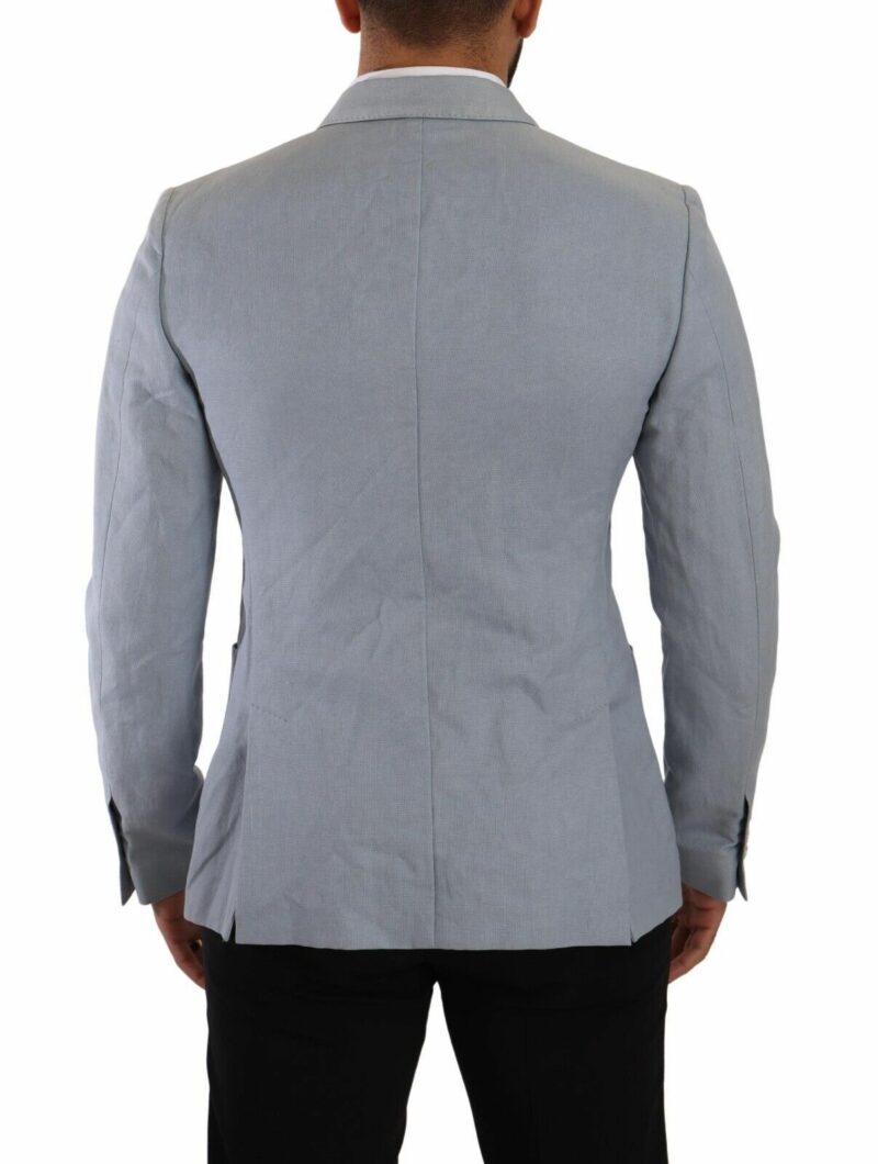 Dolce & Gabbana Elegant Slim Fit Light Blue Double Breasted Blazer - Image 2