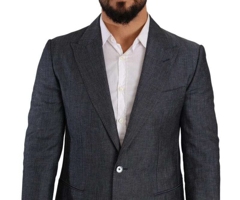 Dolce & Gabbana Elegant Slim Fit Two-Button Blue Blazer - Image 4