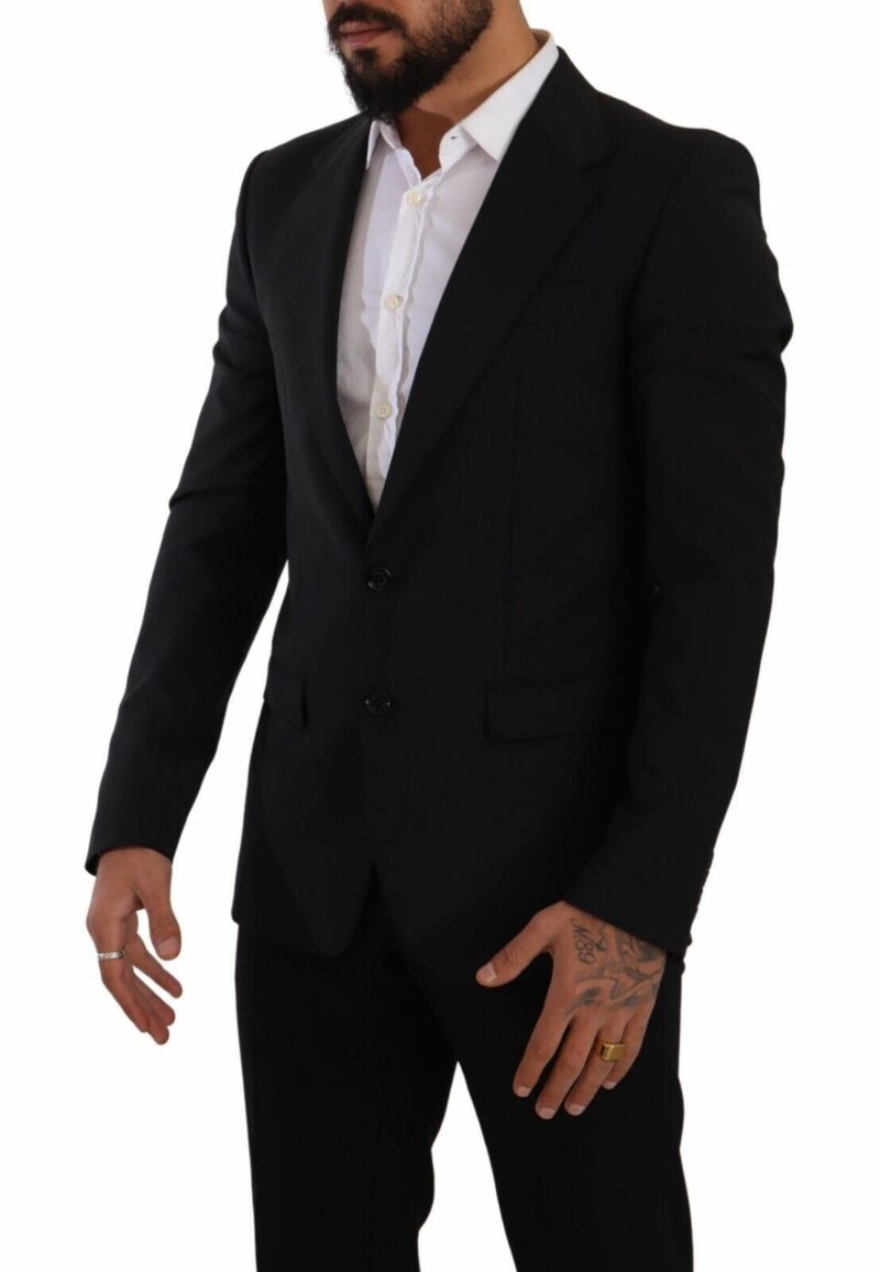 Dolce & Gabbana Elegant Black Martini Slim Fit Blazer and Vest - Image 6