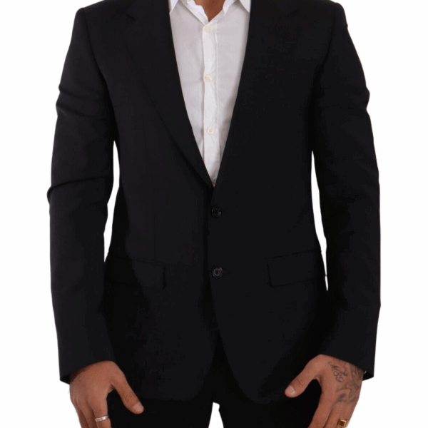 Dolce & Gabbana Elegant Black Martini Slim Fit Blazer and Vest
