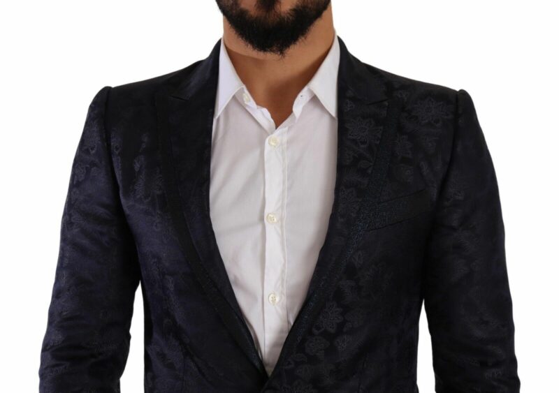 Dolce & Gabbana Elegant Dark Blue MARTINI Formal Blazer - Image 3