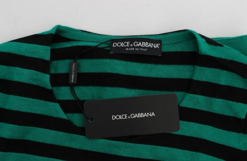 Dolce & Gabbana Elegant Striped Cashmere Silk Sweater - Image 5