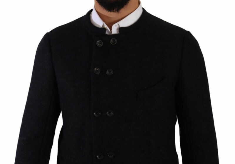 Dolce & Gabbana Elegant Dark Grey Alpaca Blend Jacket - Image 4