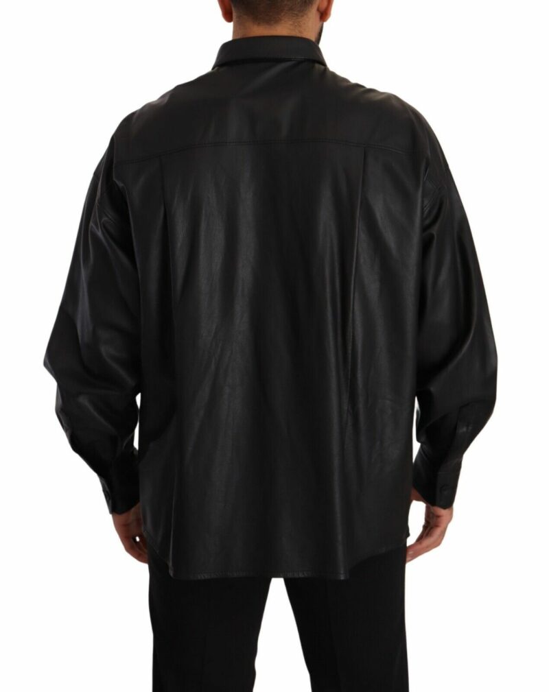 Dolce & Gabbana Elegant Black Leather Jacket - Image 3