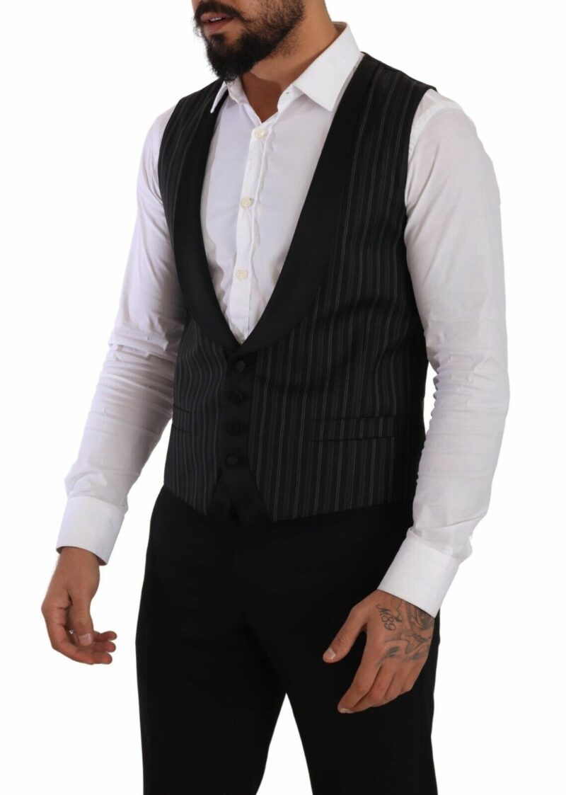 Dolce & Gabbana Elegant Striped Formal Dress Vest - Image 5