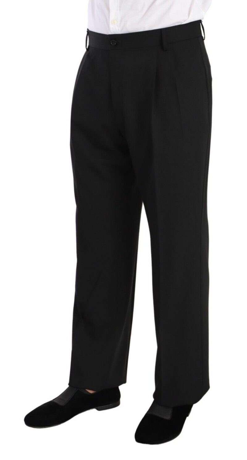 Dolce & Gabbana Elegant Black Wool Tuxedo Trousers - Image 3