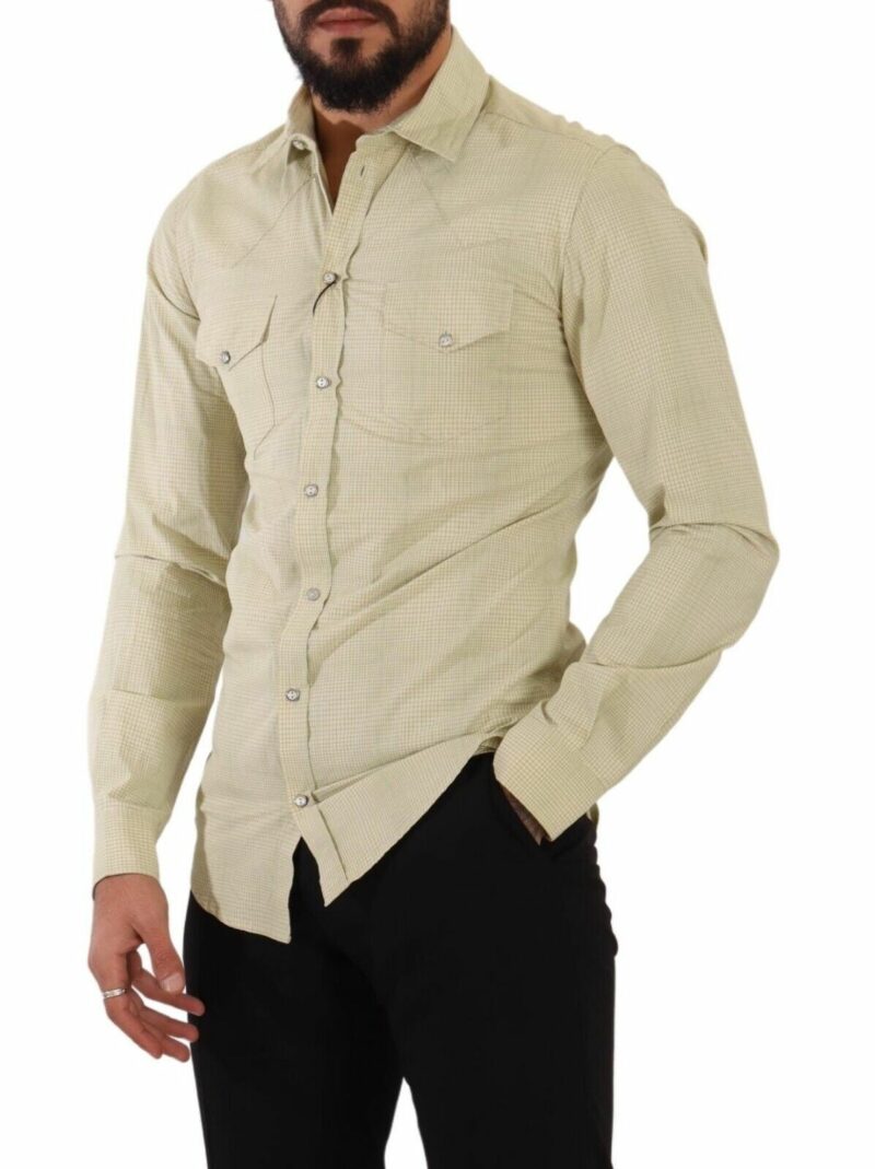 Dolce & Gabbana Elegant Sicilia Checkered Cotton Shirt - Image 4