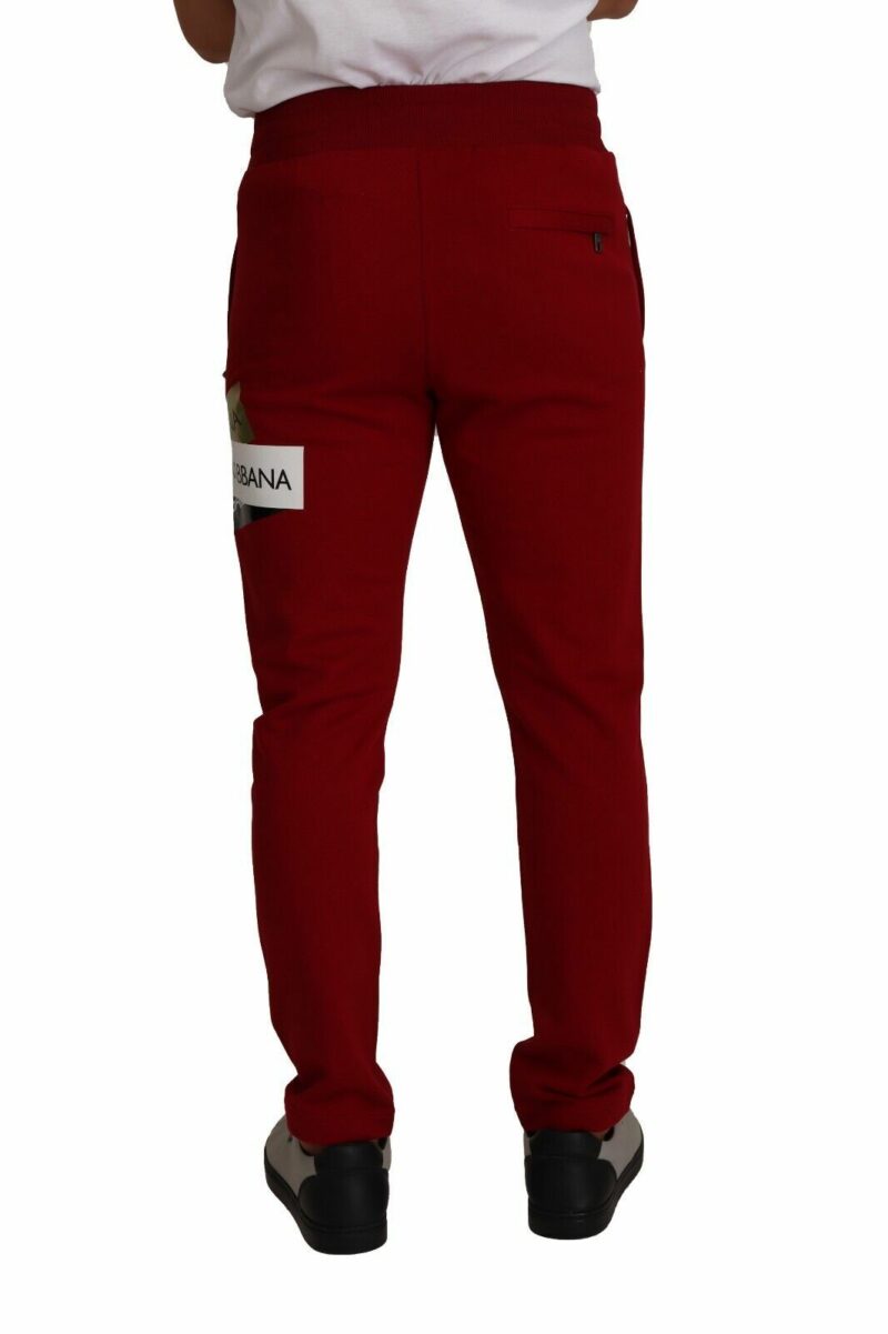 Dolce & Gabbana Elegant Red Jogging Pants with Drawstring Closure - Image 2