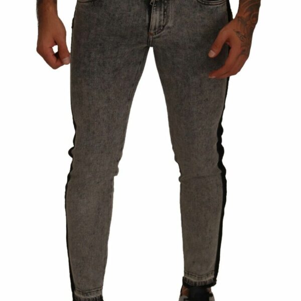 Dolce & Gabbana Chic Embellished Crown Skinny Jeans