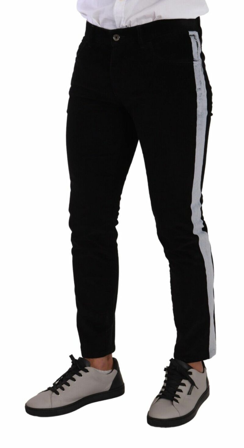 Dolce & Gabbana Elegant Slim-Fit Cotton Black Jeans - Image 2