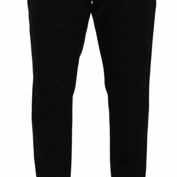 Dolce & Gabbana Elegant Tapered Black Cotton Chinos
