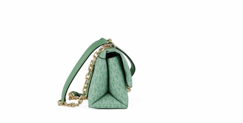 Michael Kors Cece Small Sea Green Signature PVC Convertible Flap Crossbody Bag - Image 4