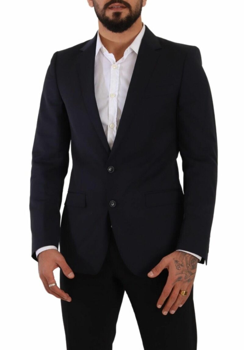 Dolce & Gabbana Sleek Navy Martini Slim Fit Wool Blazer - Image 4