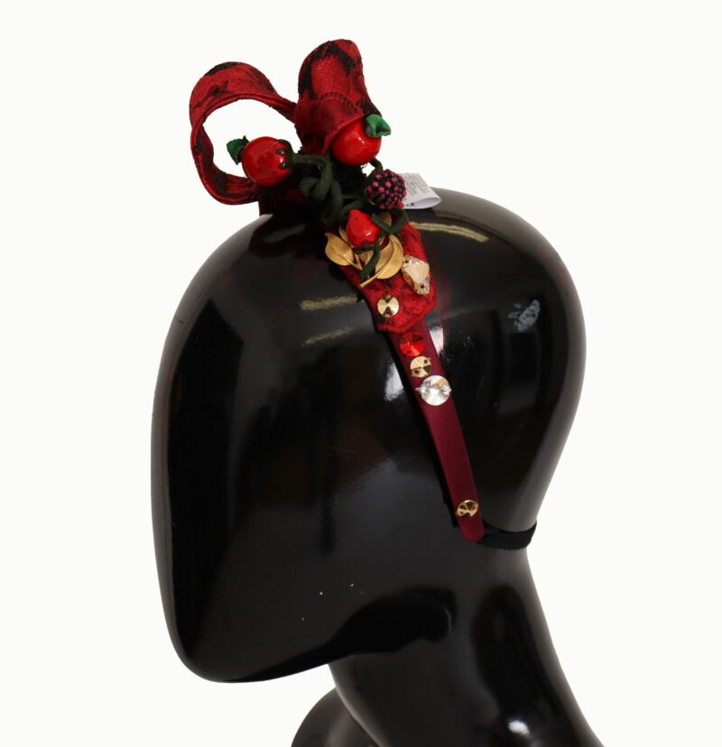 Dolce & Gabbana Cherry Sicily Embellished Red Diadem - Image 2
