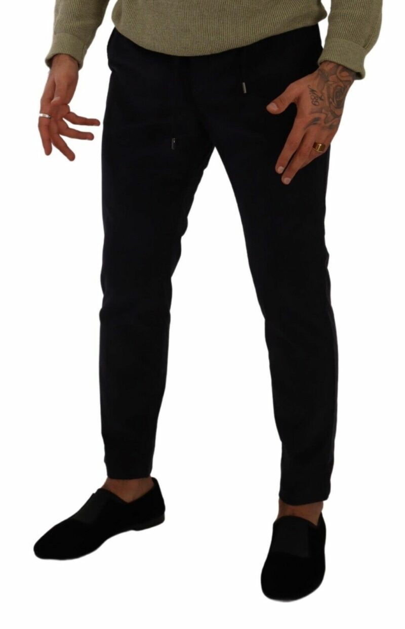 Dolce & Gabbana Slim Fit Luxe Corduroy Pants in Dark Blue - Image 3