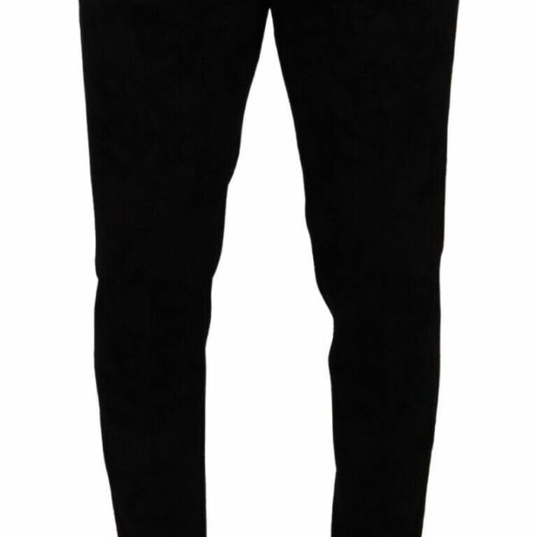 Dolce & Gabbana Elegant Slim Fit Dress Pants in Black Brocade