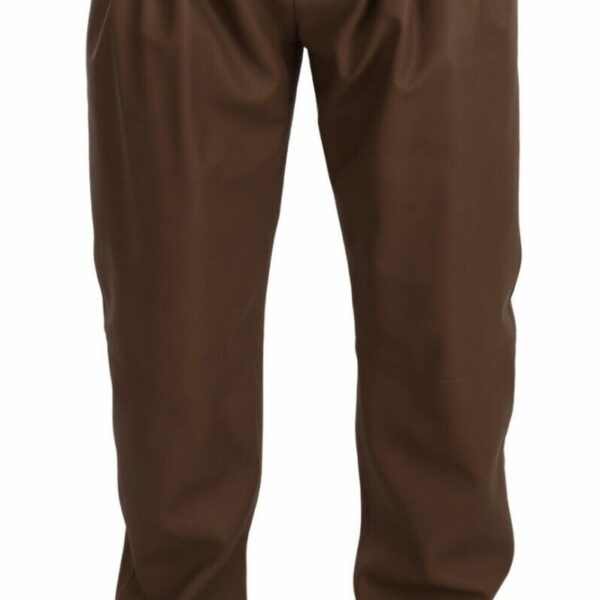 Dolce & Gabbana Elegant Tapered High Waist Leather Pants