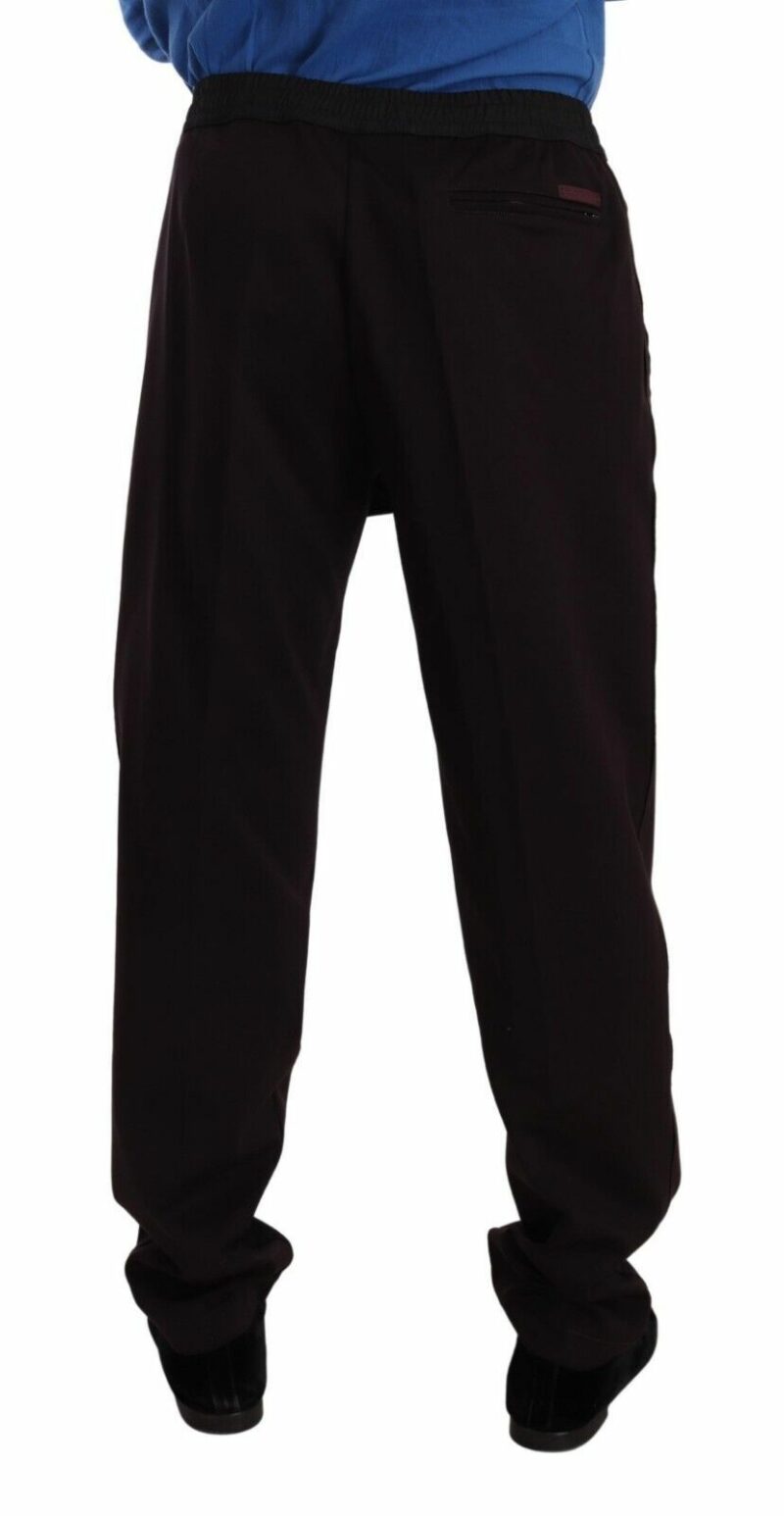 Dolce & Gabbana Elegant Burgundy Cotton Joggers - Image 3