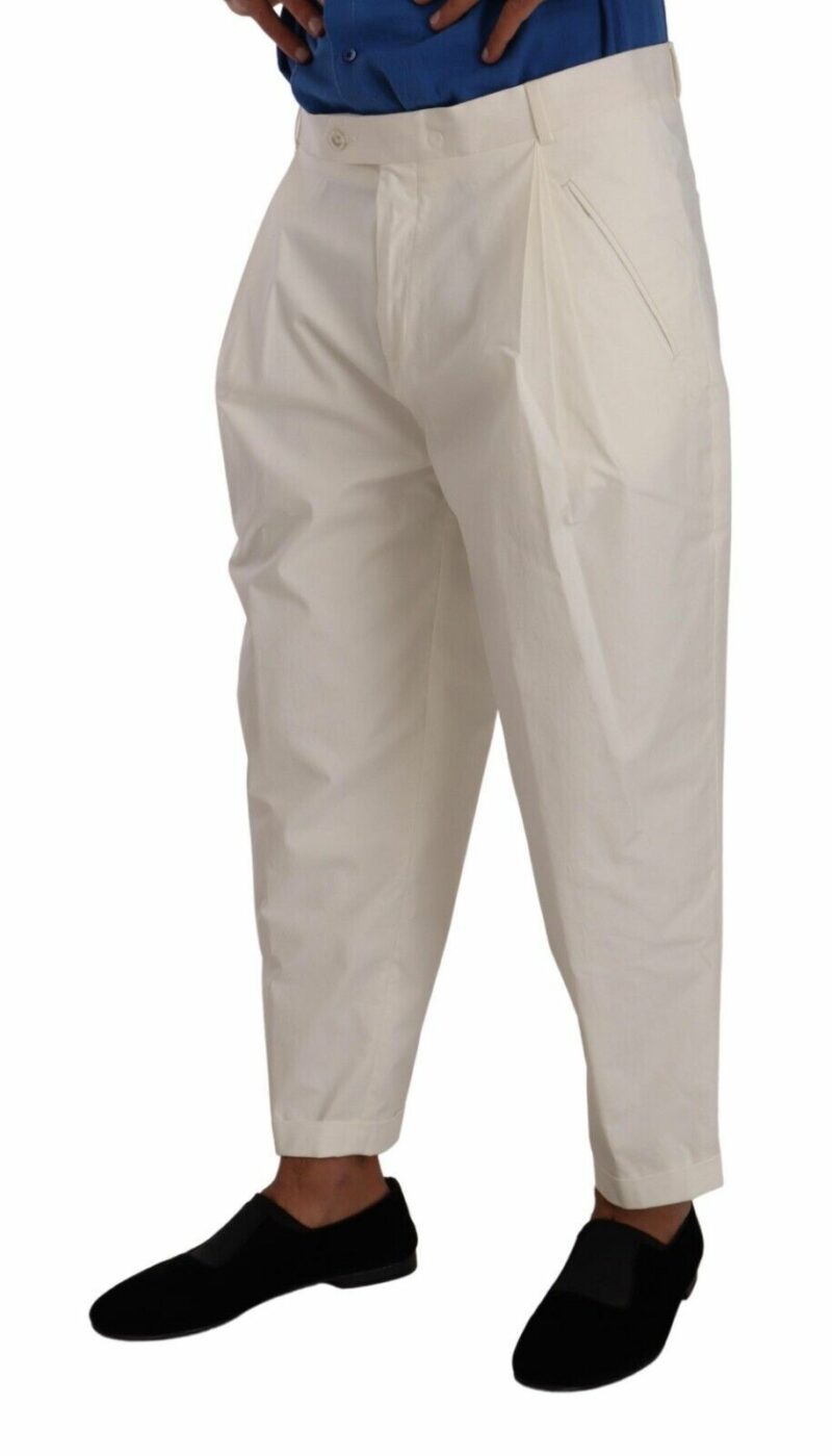 Dolce & Gabbana Elegant White Cotton Stretch Dress Pants - Image 2
