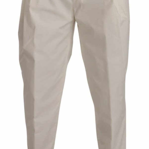 Dolce & Gabbana Elegant White Cotton Stretch Dress Pants