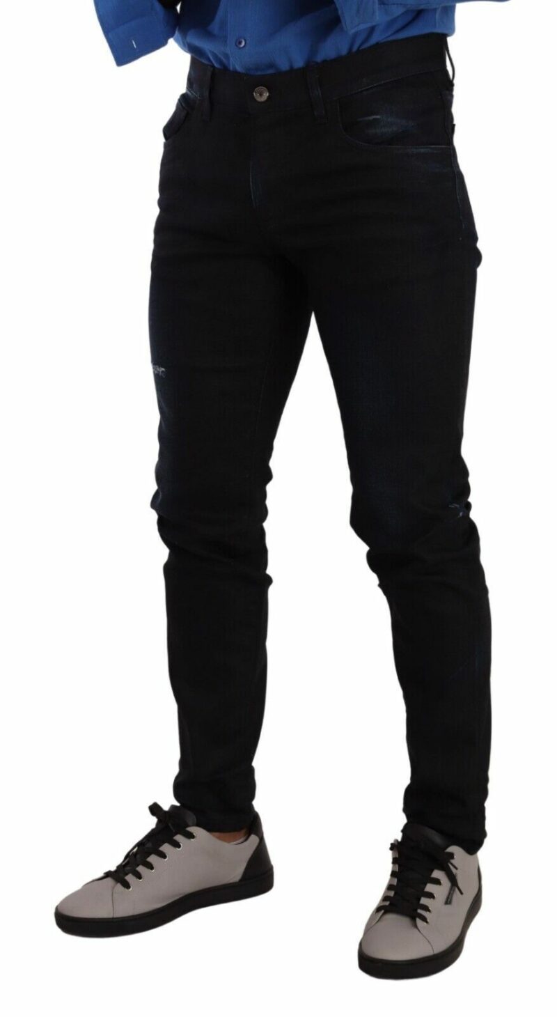Dolce & Gabbana Elegant Slim Fit Dark Blue Denim Jeans - Image 2