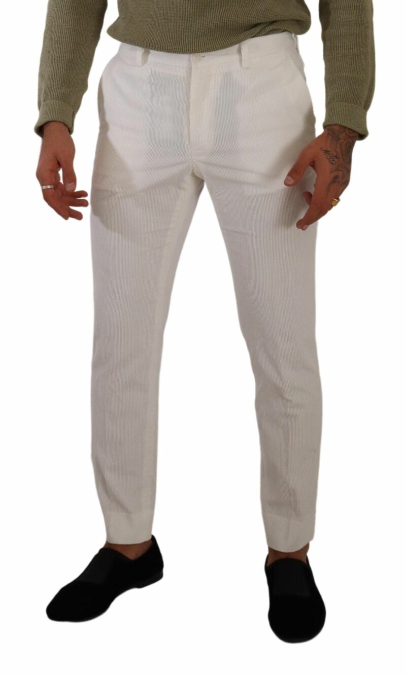 Dolce & Gabbana Elegant Slim Fit Cotton Trousers - Image 4