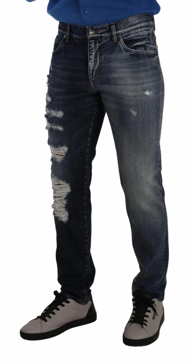 Dolce & Gabbana Chic Tattered Denim Jeans - Image 2