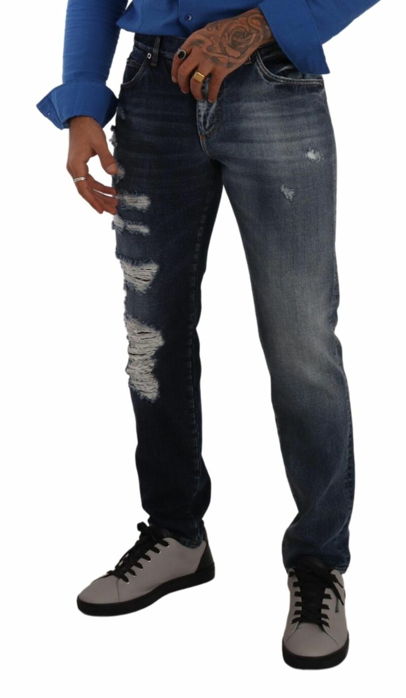 Dolce & Gabbana Chic Tattered Denim Jeans - Image 3