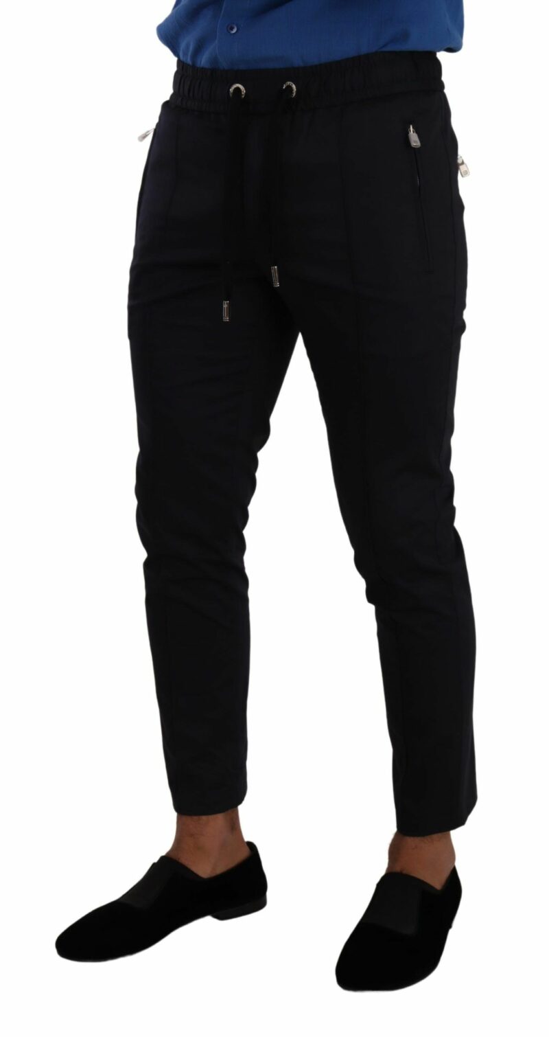 Dolce & Gabbana Elegant Dark Blue Skinny Jogging Pants - Image 3