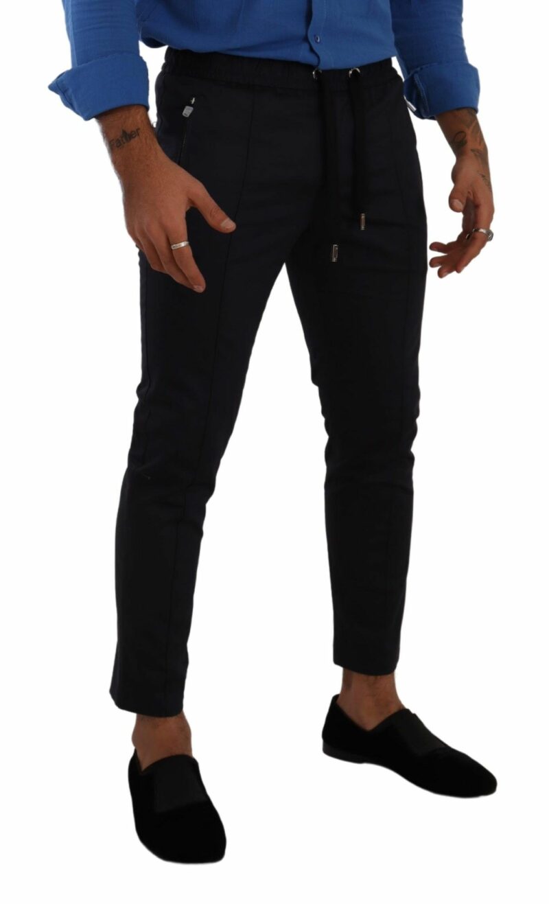 Dolce & Gabbana Elegant Dark Blue Skinny Jogging Pants - Image 2