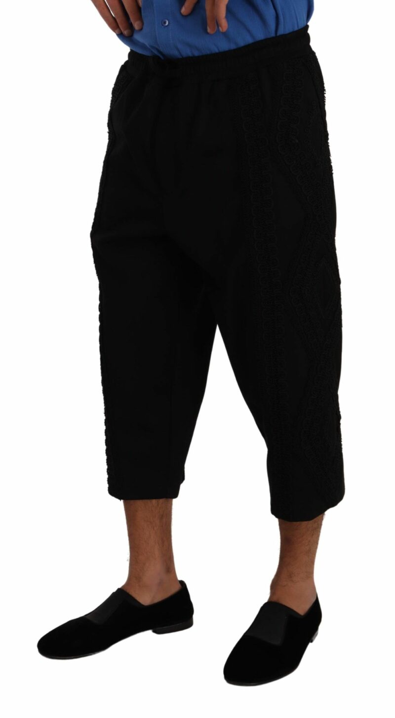 Dolce & Gabbana Elegant Black Cotton Blend Cropped Pants - Image 2