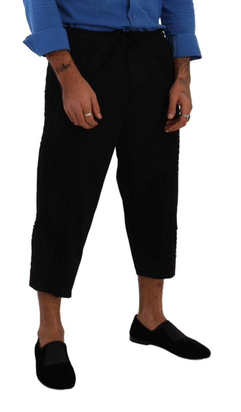 Dolce & Gabbana Elegant Black Cotton Blend Cropped Pants - Image 4