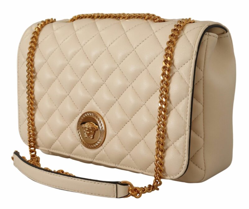 Versace Elegant White Nappa Leather Shoulder Bag - Image 2