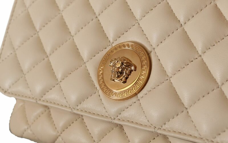 Versace Elegant White Nappa Leather Shoulder Bag - Image 4