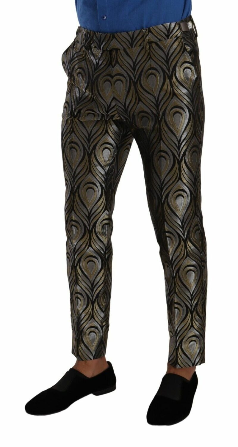 Dolce & Gabbana Elegant Slim Fit Metallic Dress Trousers - Image 2
